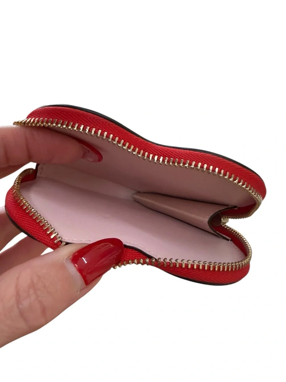 Kate Spade Red Floral Heart Key Ring Coin Purse